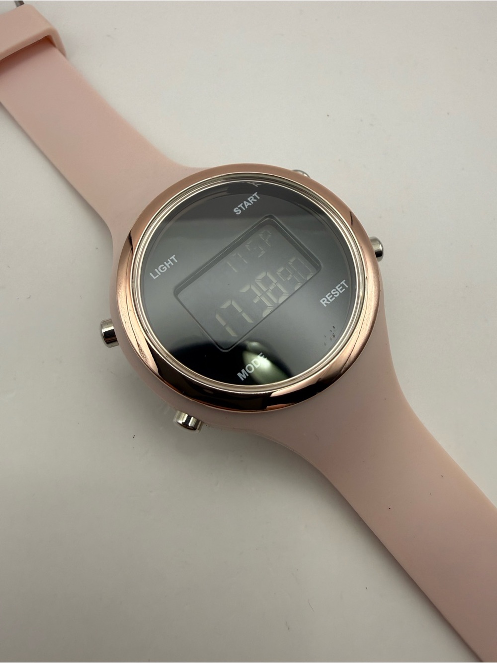 Time and Tru Women's Pink Silicone Digital Watch (New Battery)